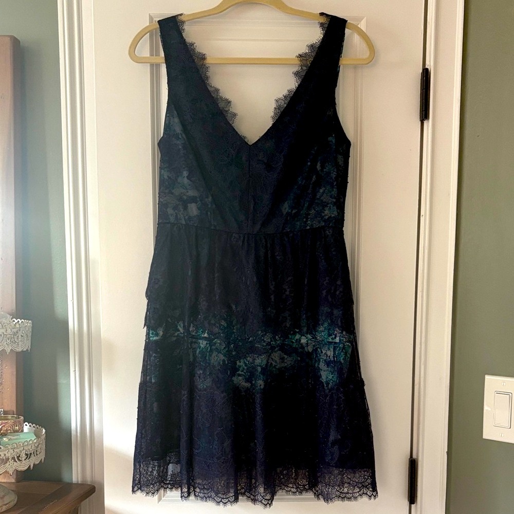 BCBGMaxAzria Navy Lace Mini Dress